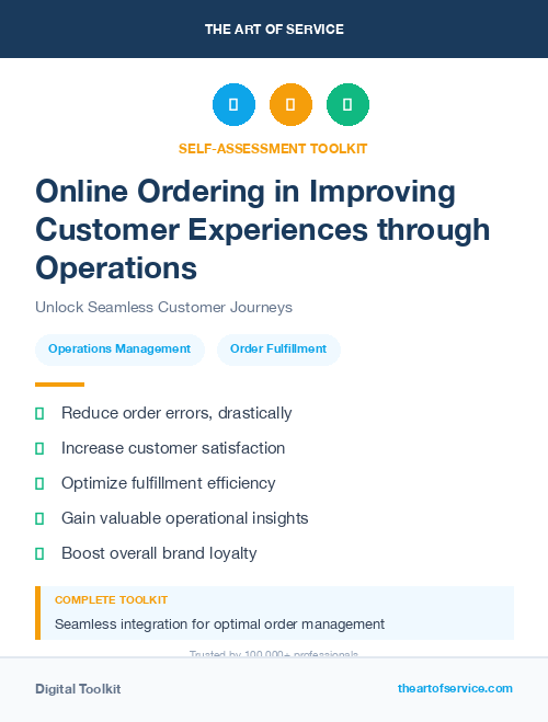 Online Ordering in Improving Customer Experiences through Operations