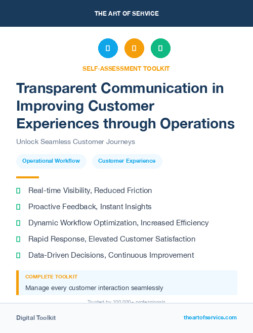 Transparent Communication in Improving Customer Experiences through Operations