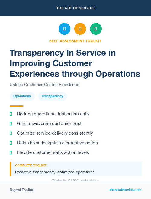 Transparency In Service in Improving Customer Experiences through Operations