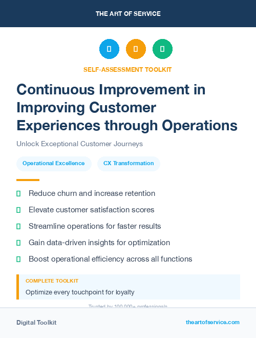 Continuous Improvement in Improving Customer Experiences through Operations