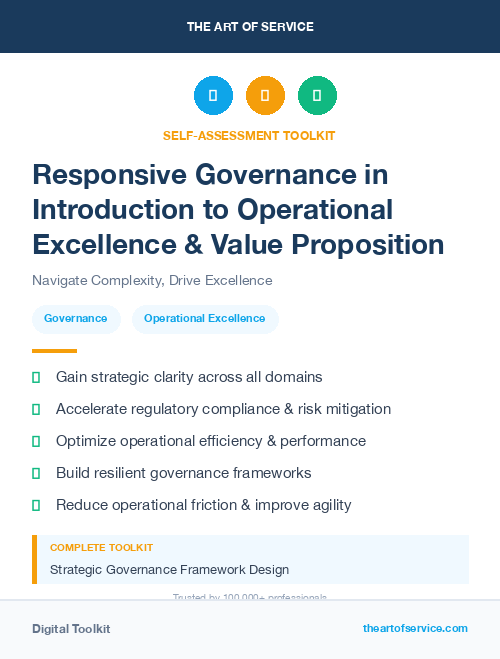 Responsive Governance in Introduction to Operational Excellence & Value Proposition