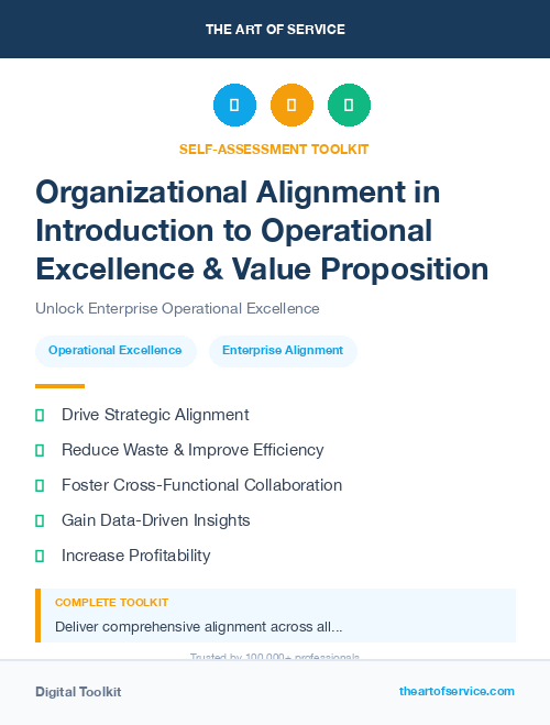 Organizational Alignment in Introduction to Operational Excellence & Value Proposition