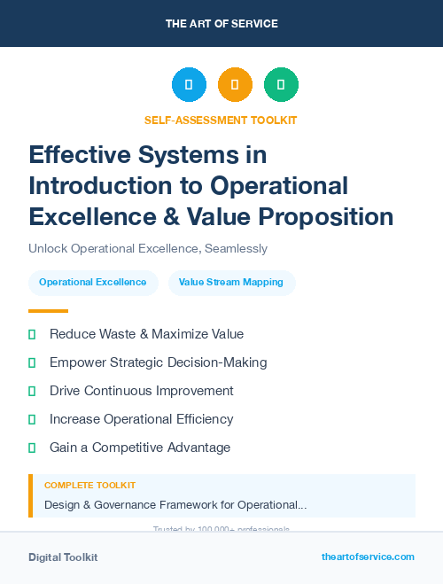 Effective Systems in Introduction to Operational Excellence & Value Proposition