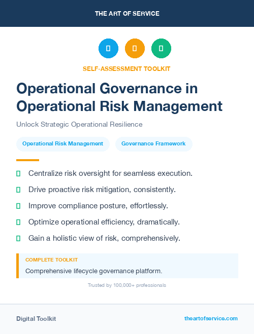 Operational Governance in Operational Risk Management