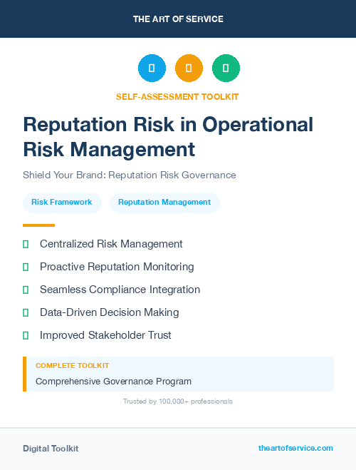 Reputation Risk in Operational Risk Management