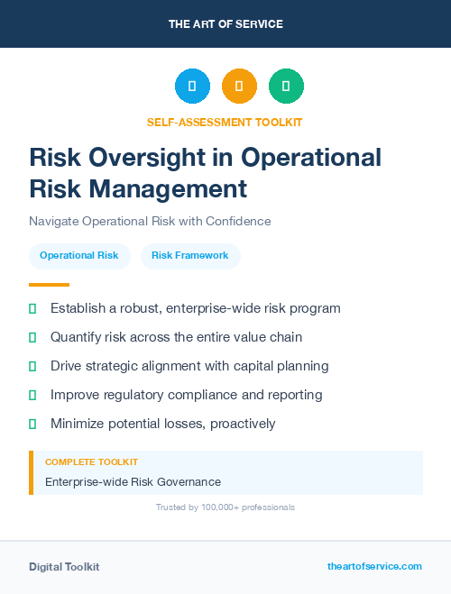 Risk Oversight in Operational Risk Management