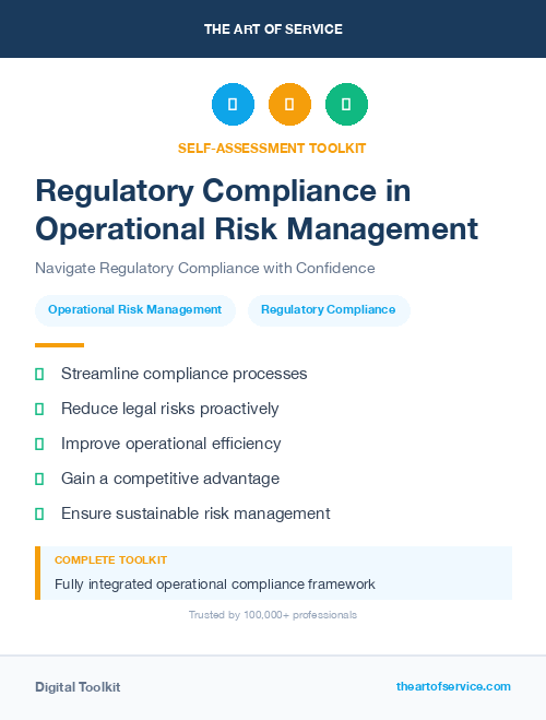 Regulatory Compliance in Operational Risk Management