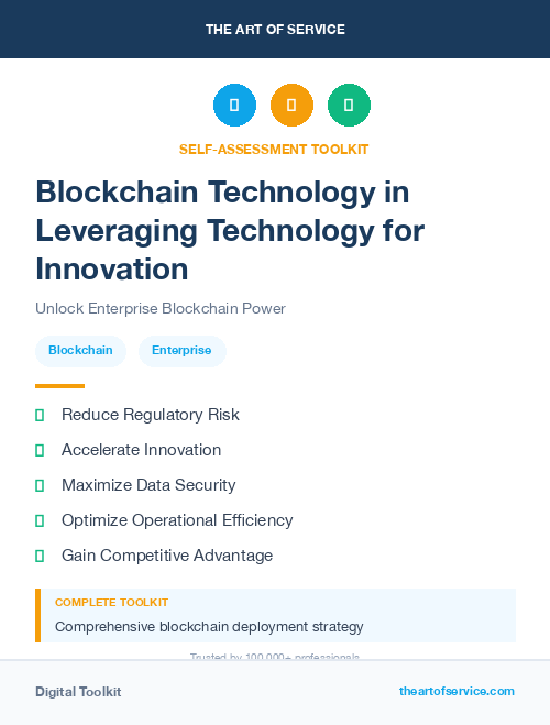 Blockchain Technology in Leveraging Technology for Innovation