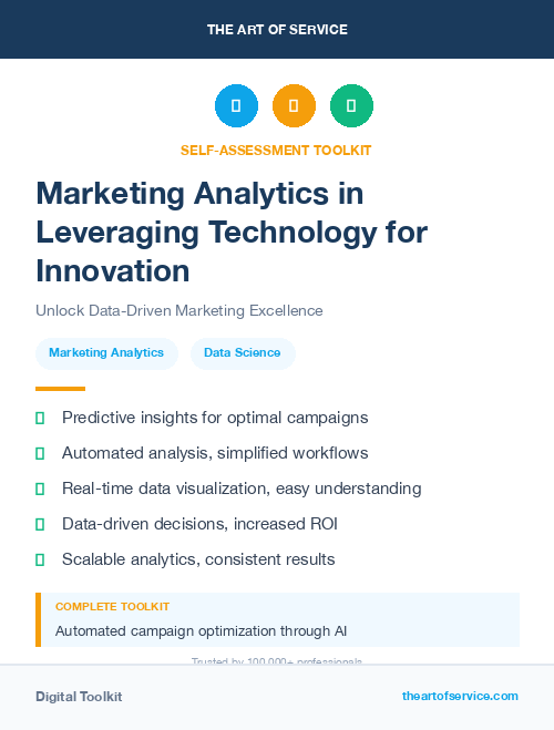 Marketing Analytics in Leveraging Technology for Innovation