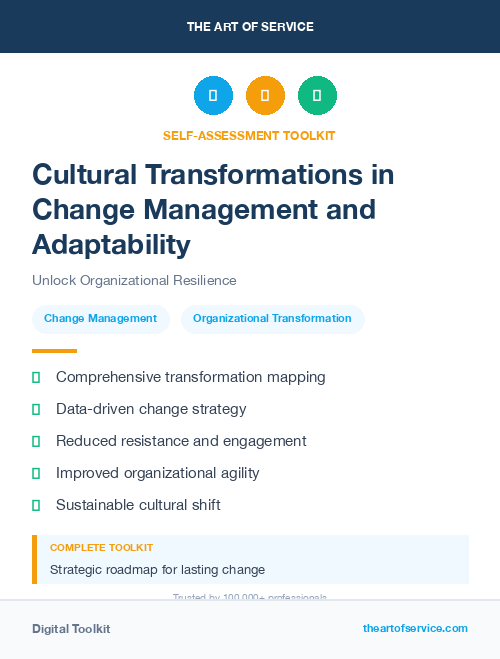 Cultural Transformations in Change Management and Adaptability