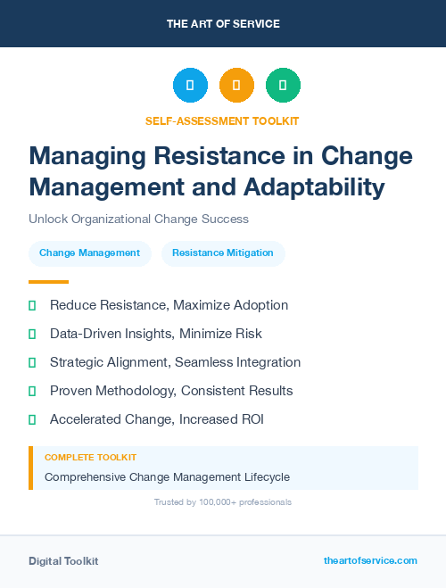 Managing Resistance in Change Management and Adaptability