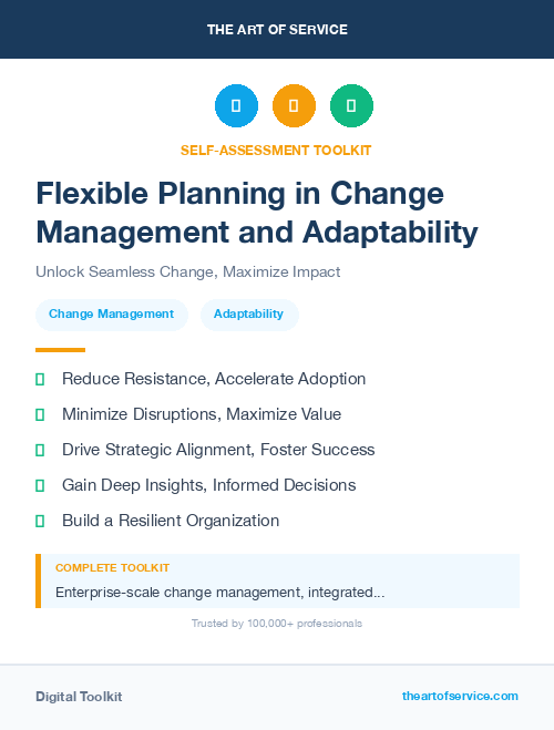 Flexible Planning in Change Management and Adaptability