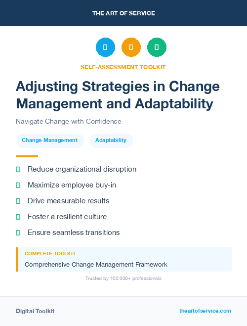 Adjusting Strategies in Change Management and Adaptability