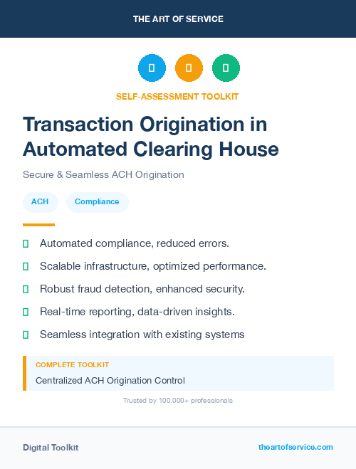 Transaction Origination in Automated Clearing House