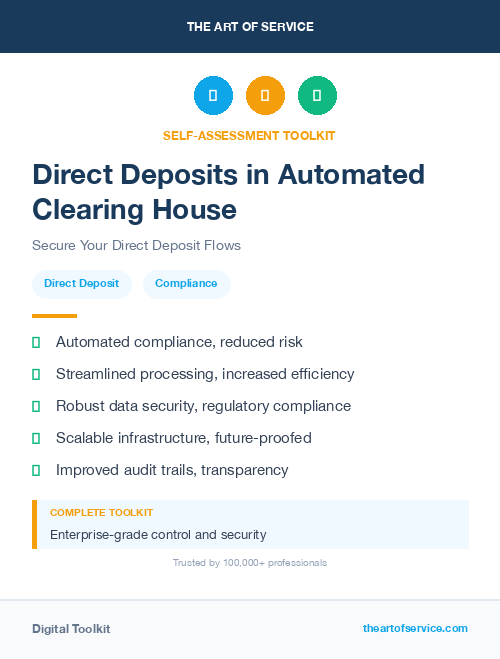 Direct Deposits in Automated Clearing House