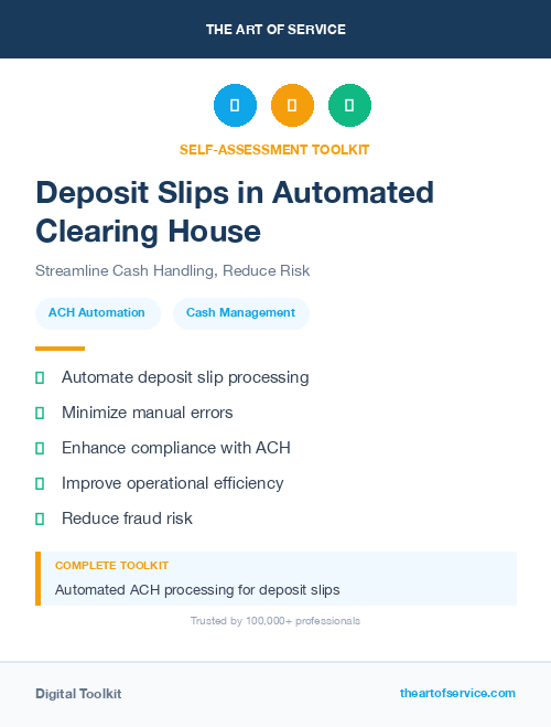 Deposit Slips in Automated Clearing House