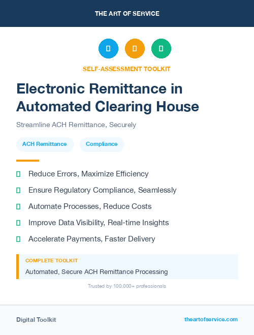 Electronic Remittance in Automated Clearing House