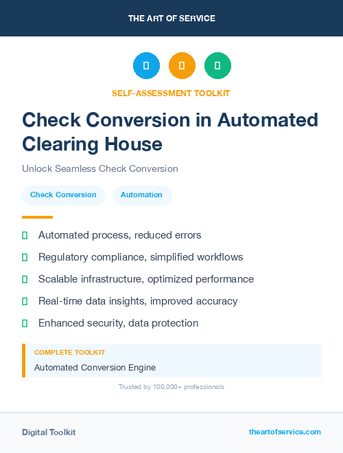 Check Conversion in Automated Clearing House