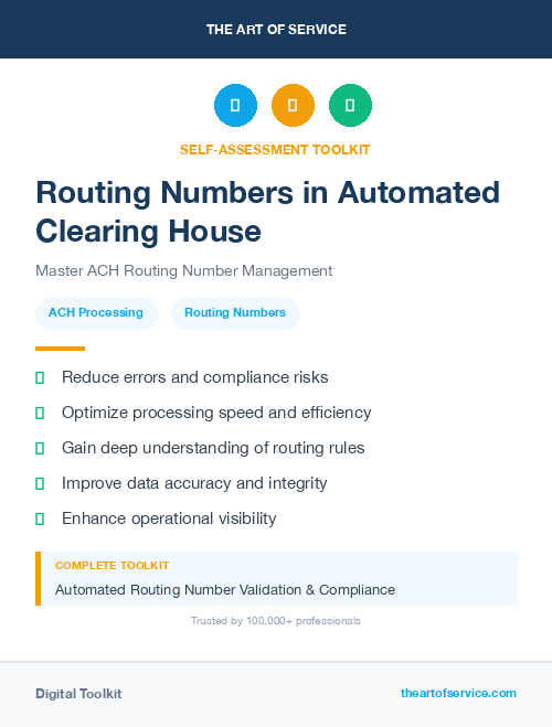 Routing Numbers in Automated Clearing House