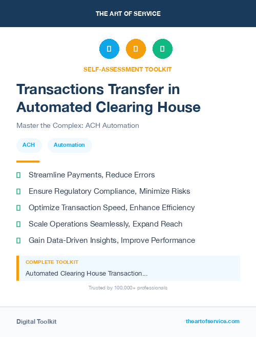 Transactions Transfer in Automated Clearing House