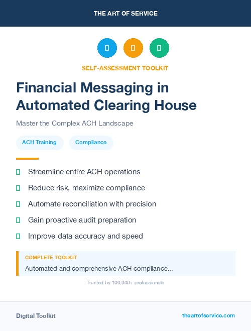 Financial Messaging in Automated Clearing House
