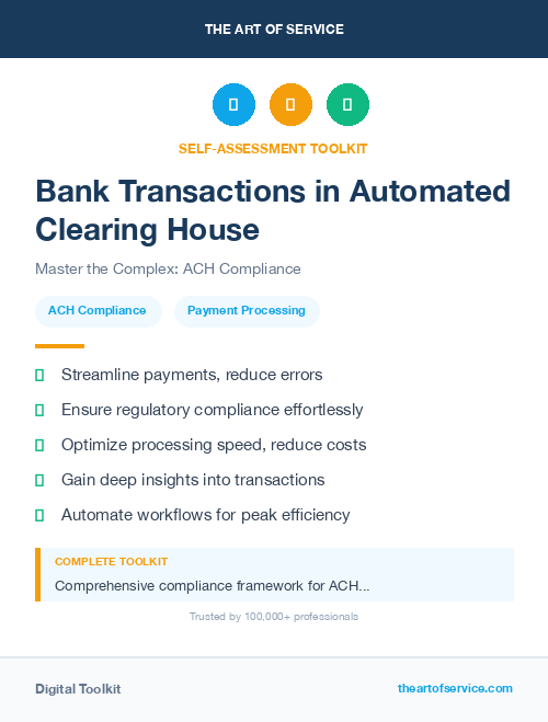 Bank Transactions in Automated Clearing House