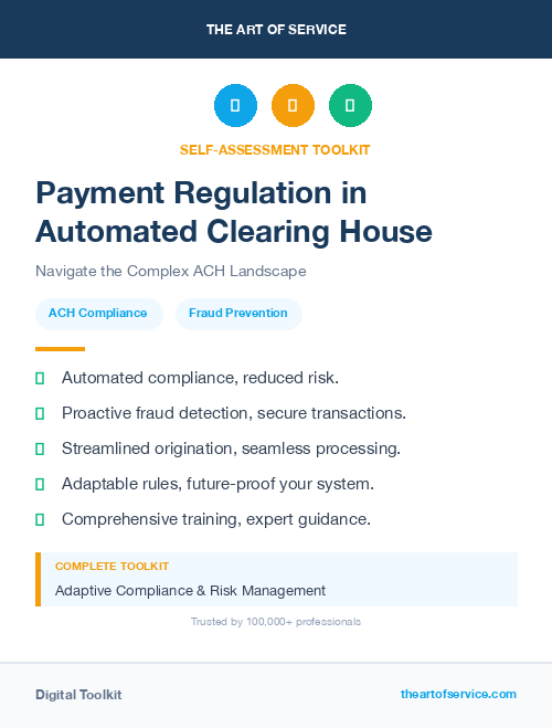 Payment Regulation in Automated Clearing House