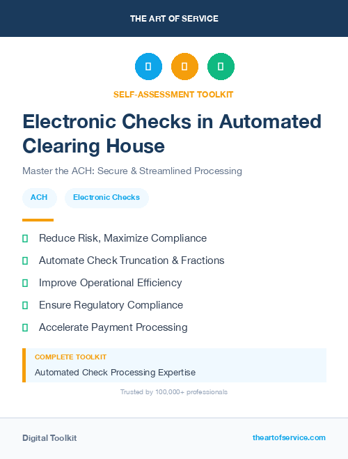 Electronic Checks in Automated Clearing House