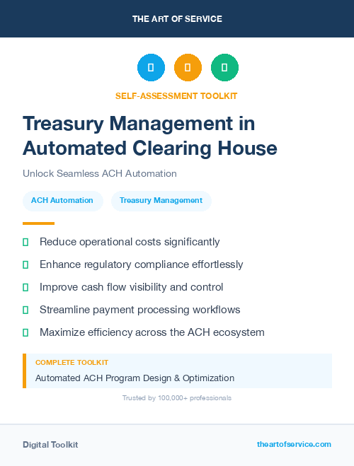 Treasury Management in Automated Clearing House