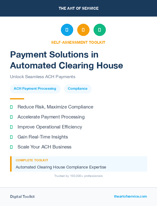 Payment Solutions in Automated Clearing House