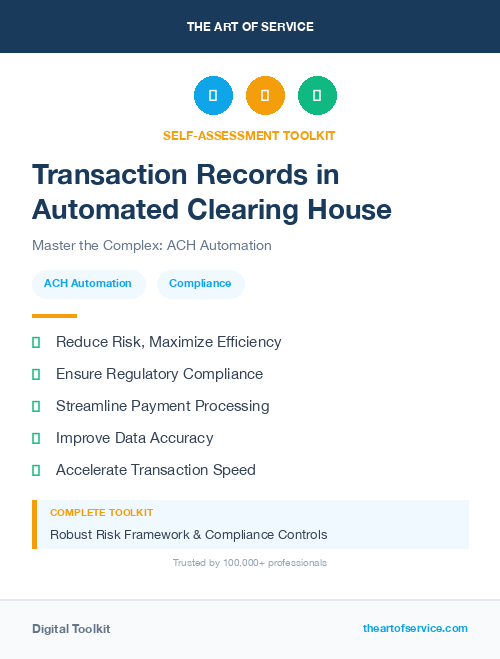 Transaction Records in Automated Clearing House