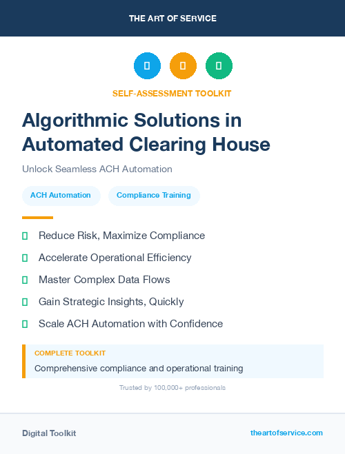 Algorithmic Solutions in Automated Clearing House