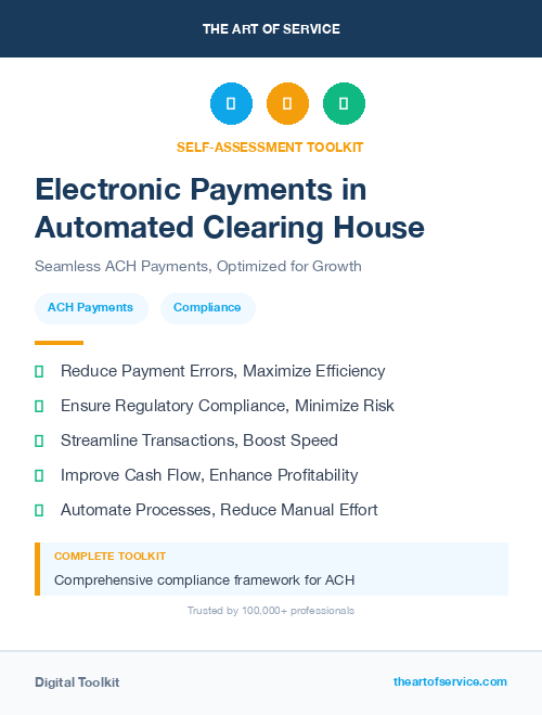 Electronic Payments in Automated Clearing House