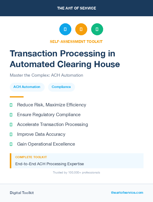 Transaction Processing in Automated Clearing House