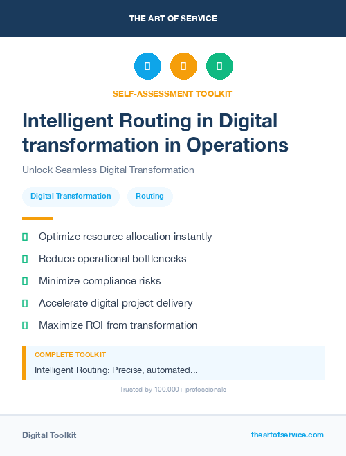 Intelligent Routing in Digital transformation in Operations