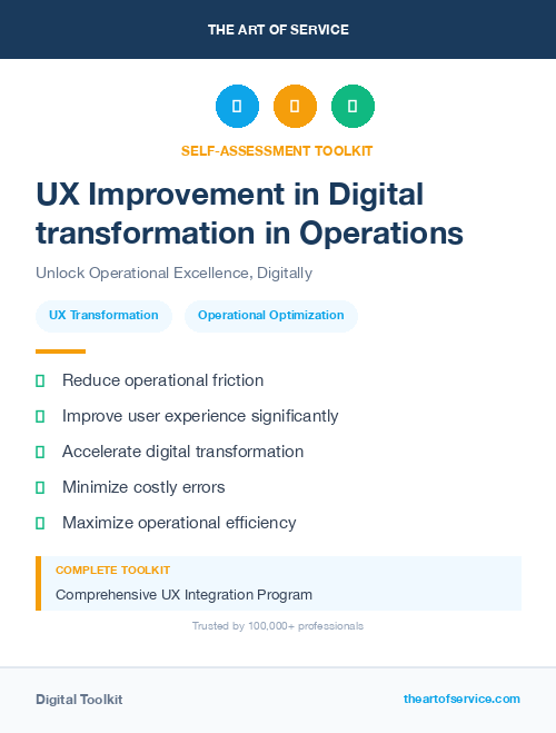 UX Improvement in Digital transformation in Operations