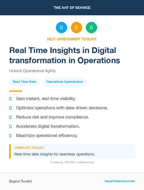 Real Time Insights in Digital transformation in Operations