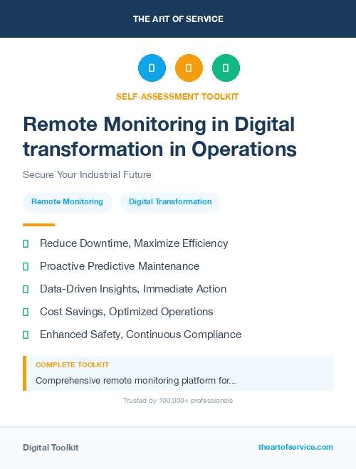 Remote Monitoring in Digital transformation in Operations