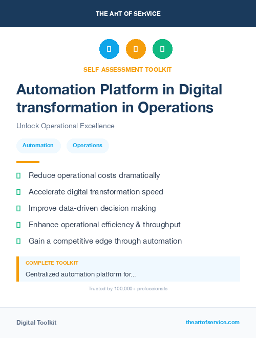 Automation Platform in Digital transformation in Operations