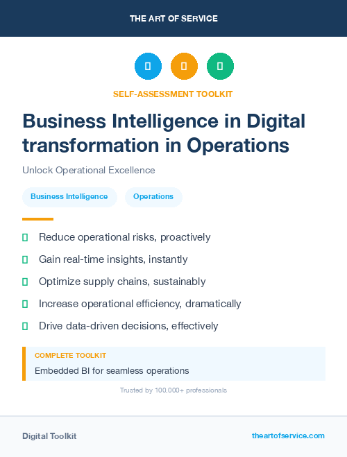 Business Intelligence in Digital transformation in Operations