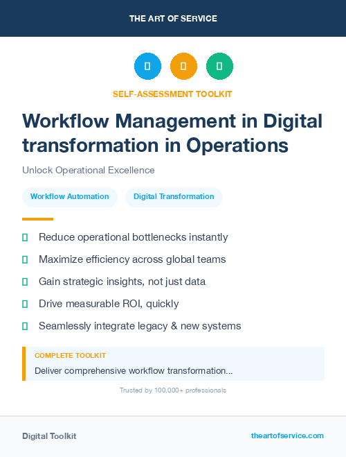 Workflow Management in Digital transformation in Operations