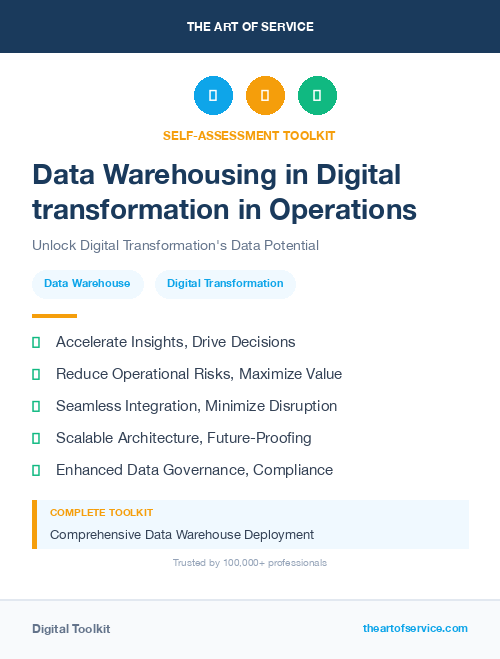 Data Warehousing in Digital transformation in Operations