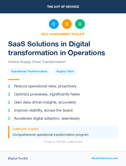 SaaS Solutions in Digital transformation in Operations
