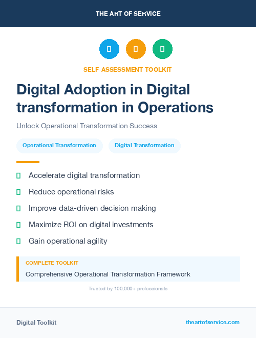 Digital Adoption in Digital transformation in Operations
