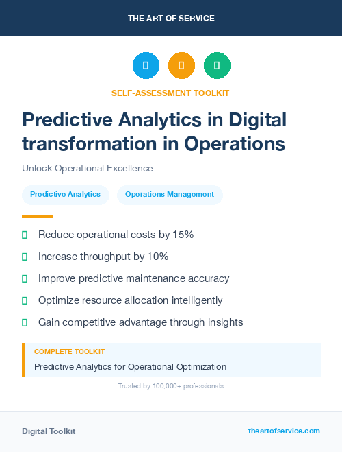 Predictive Analytics in Digital transformation in Operations