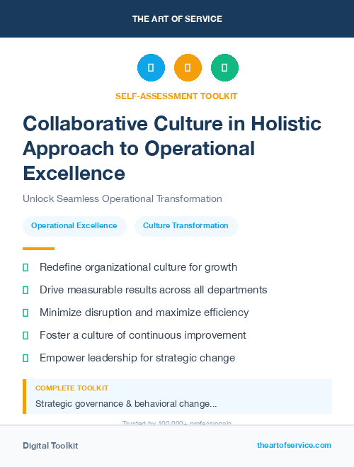 Collaborative Culture in Holistic Approach to Operational Excellence