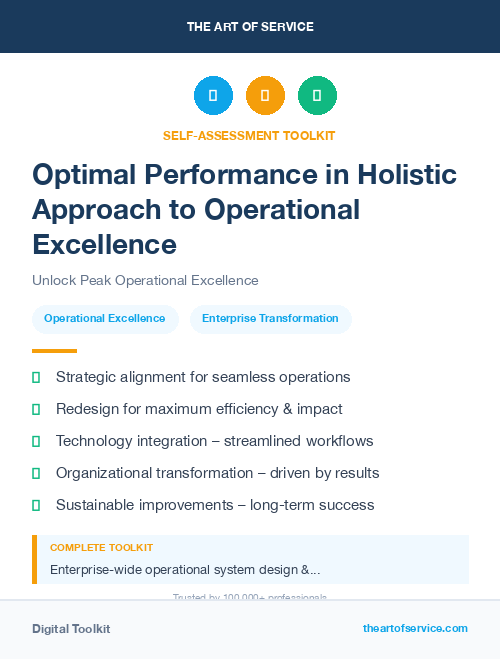 Optimal Performance in Holistic Approach to Operational Excellence