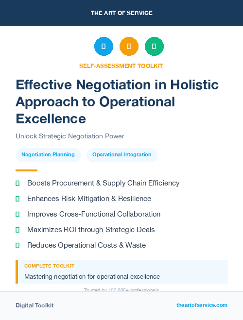 Effective Negotiation in Holistic Approach to Operational Excellence