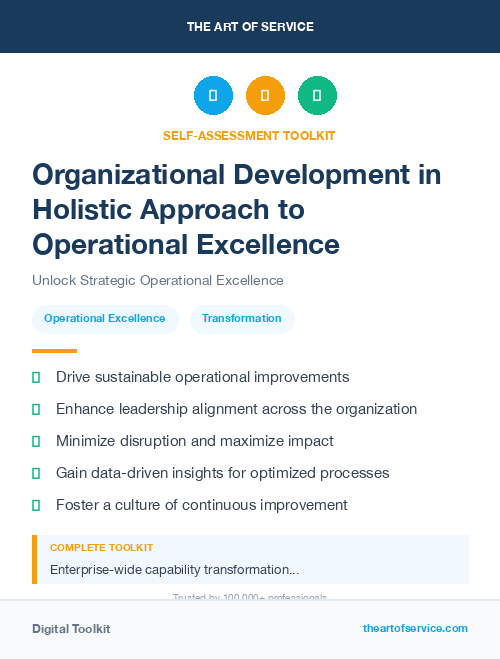Organizational Development in Holistic Approach to Operational Excellence