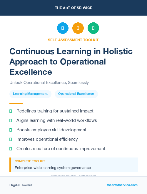 Continuous Learning in Holistic Approach to Operational Excellence